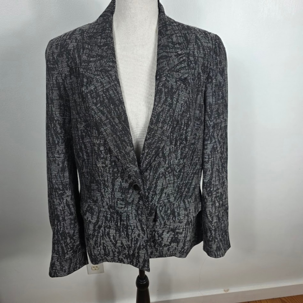 Coldwater Creek Women's Sz 12 Textured Blazer Geometric Academic Office